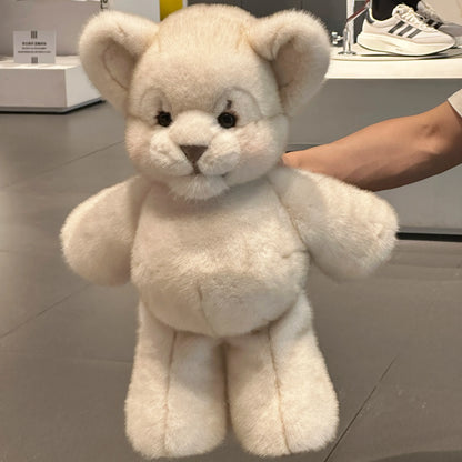 Adorável Leão Branco de Pelúcia