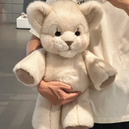 Adorável Leão Branco de Pelúcia