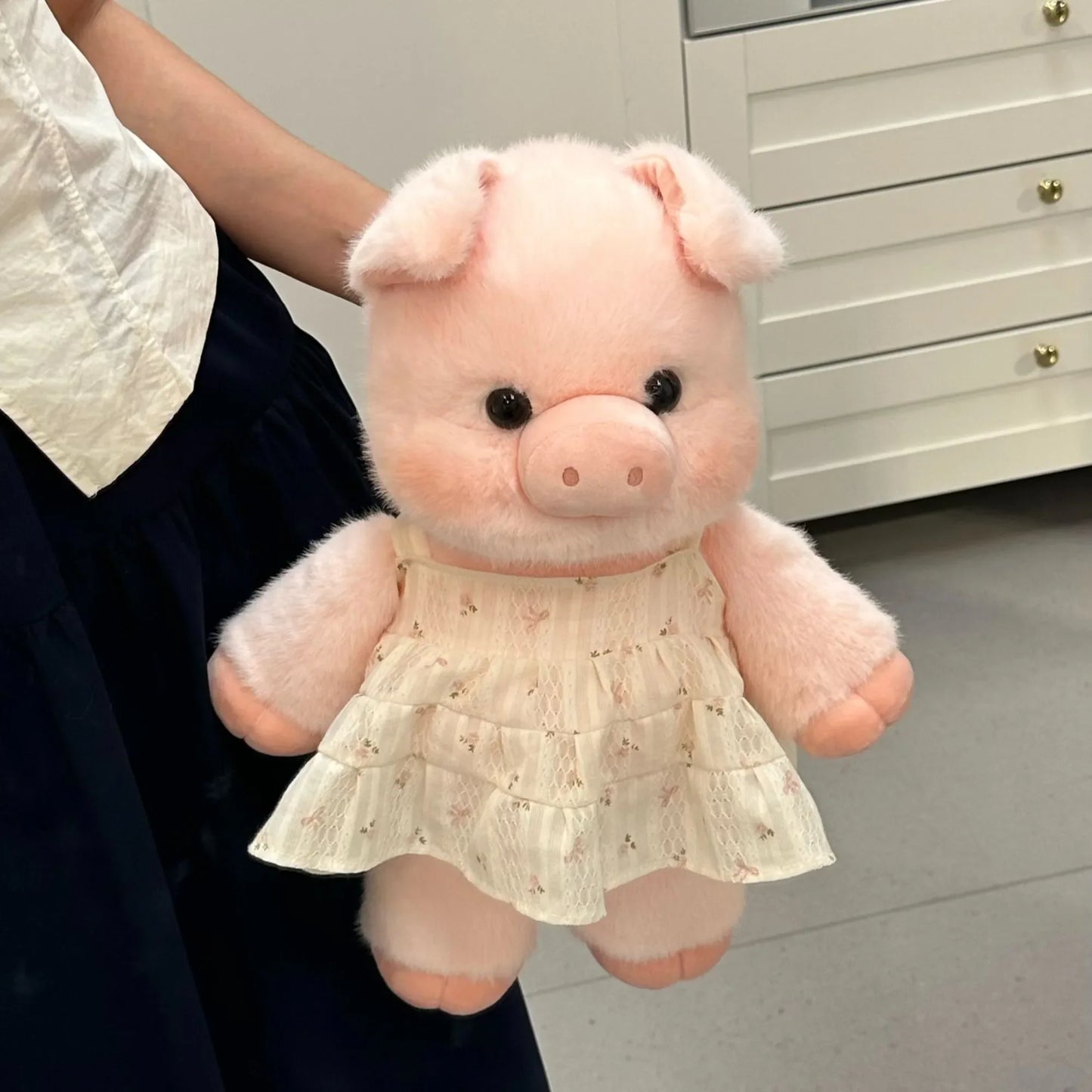 Vestido de Pelúcia com Delicada Renda Floral (Somente o Vestido)