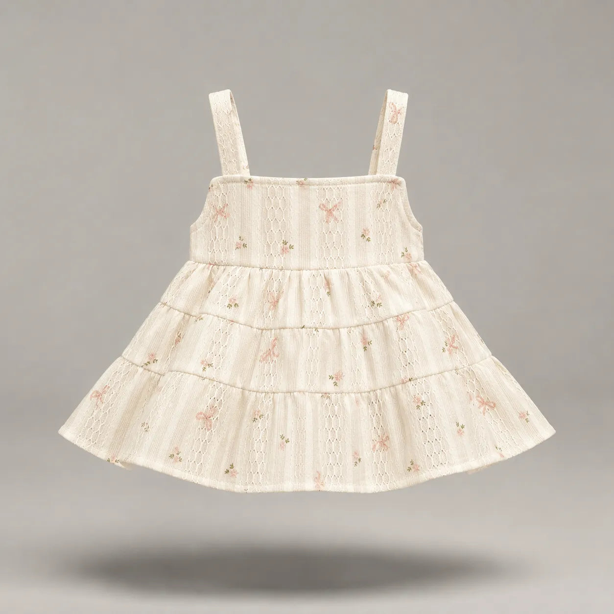 Vestido de Pelúcia com Delicada Renda Floral (Somente o Vestido)