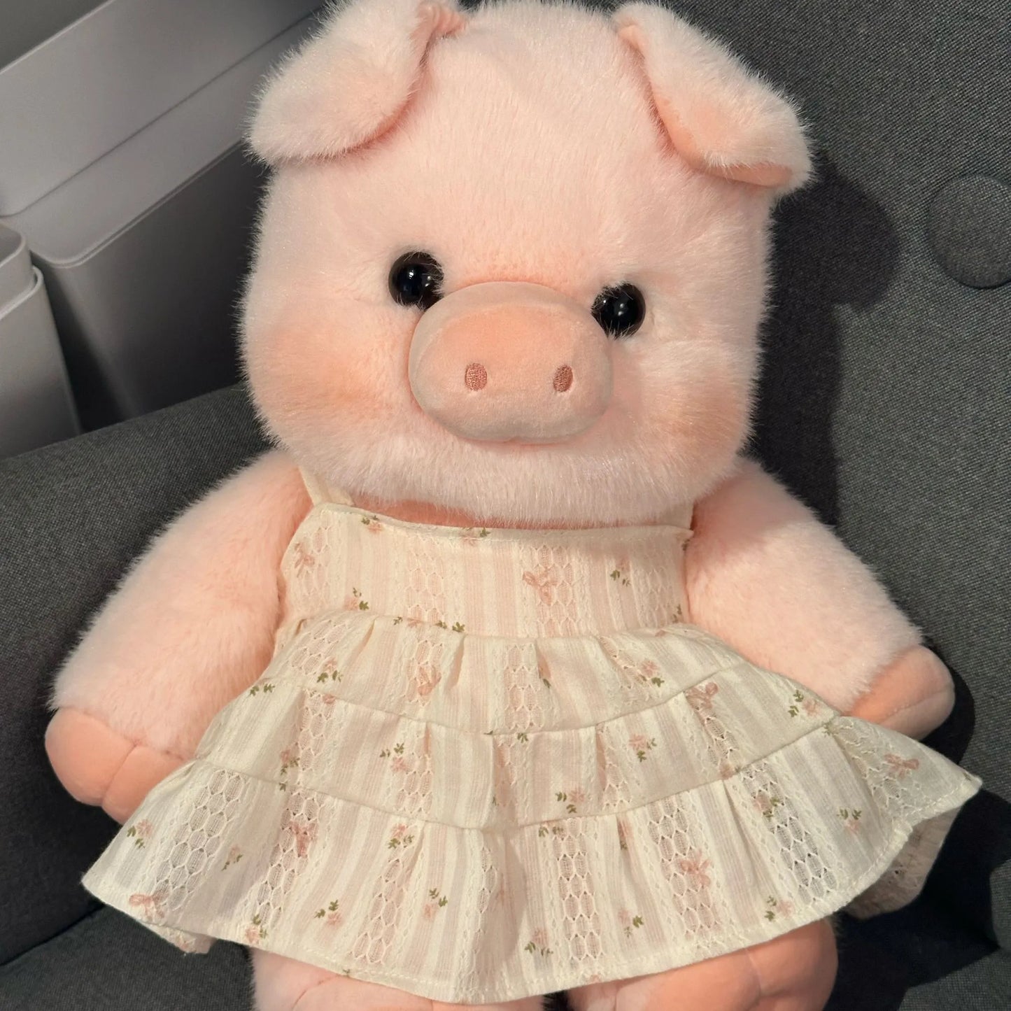 Vestido de Pelúcia com Delicada Renda Floral (Somente o Vestido)
