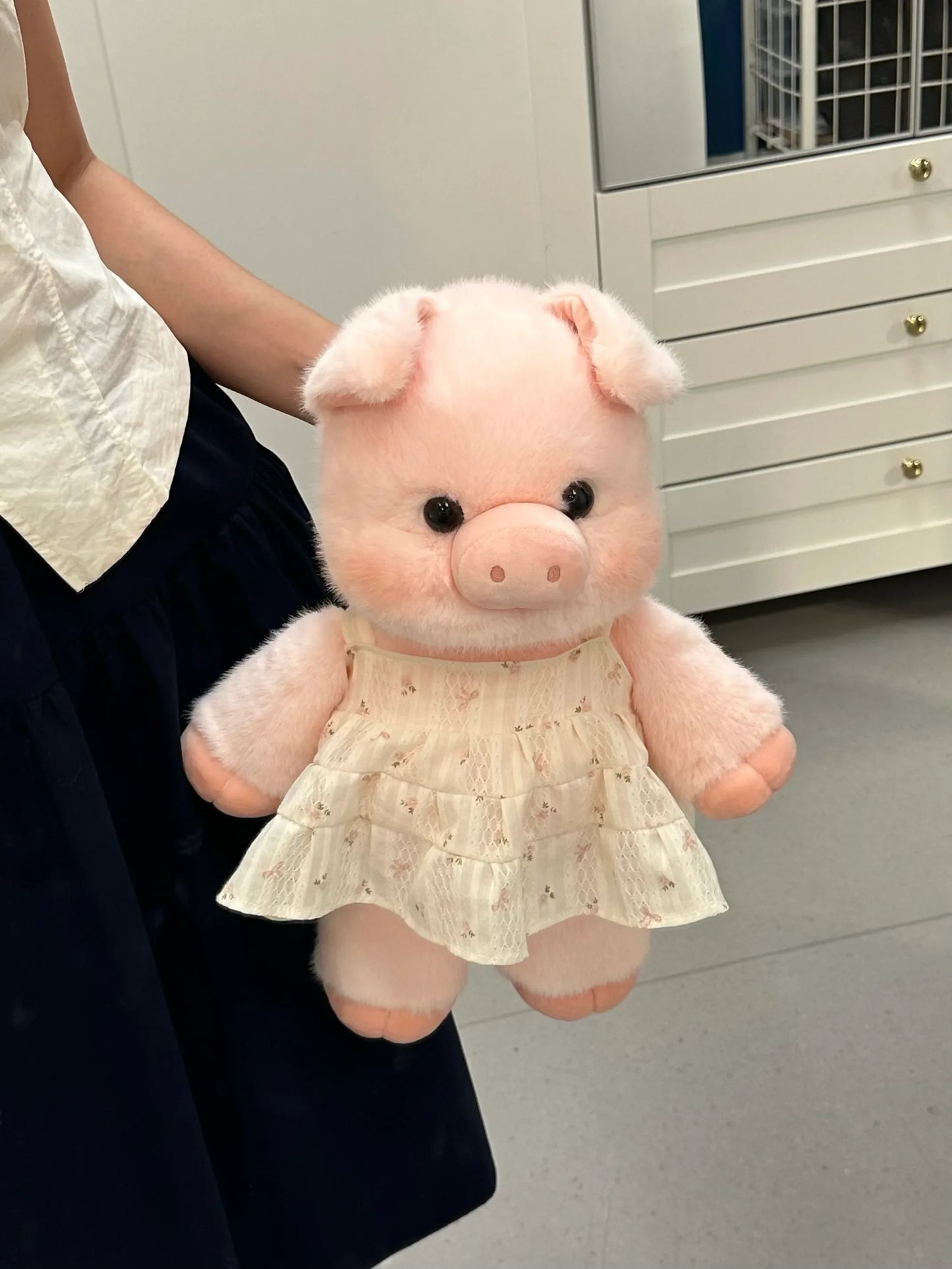 Vestido de Pelúcia com Delicada Renda Floral (Somente o Vestido)