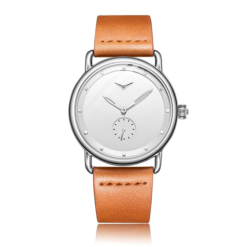 Relógio Casual Masculino Onola - Relógio de Pulso de Quartzo Simples, à Prova d'Água, com Pulseira de Couro - Luxo para Homens