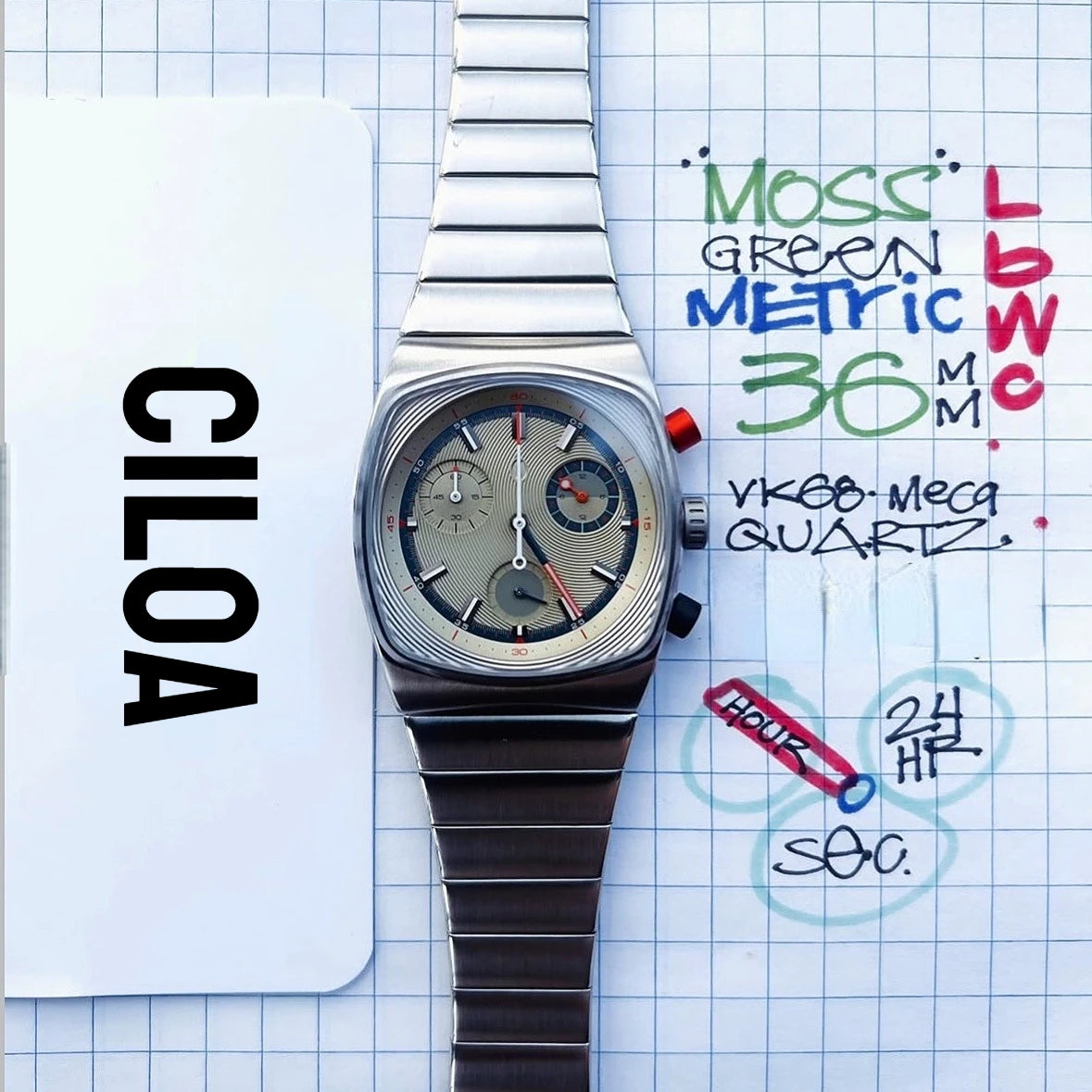 CILOA 2026 Novo Relógio Masculino Quadrado de Luxo Leve e de Alta Qualidade - Relógio Masculino Moderno e Elegante