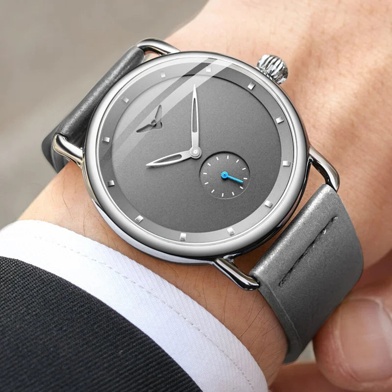 Relógio Casual Masculino Onola - Relógio de Pulso de Quartzo Simples, à Prova d'Água, com Pulseira de Couro - Luxo para Homens